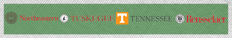 CURENT Partner School Logos - RPI, NEU, Tuskegee, and UTK